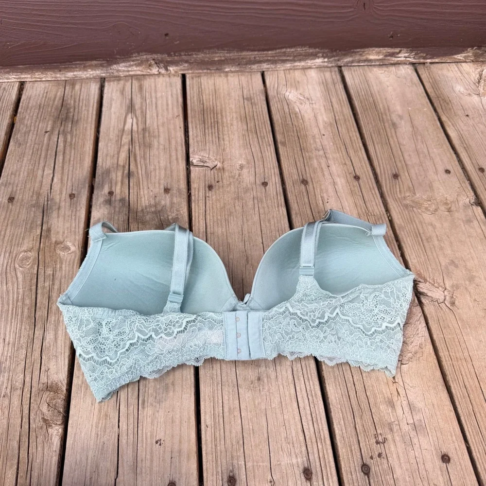 Victoria's Secret Dream Angels Push-Up Bra Womens‎ 38D Sage Green Lace Trim
